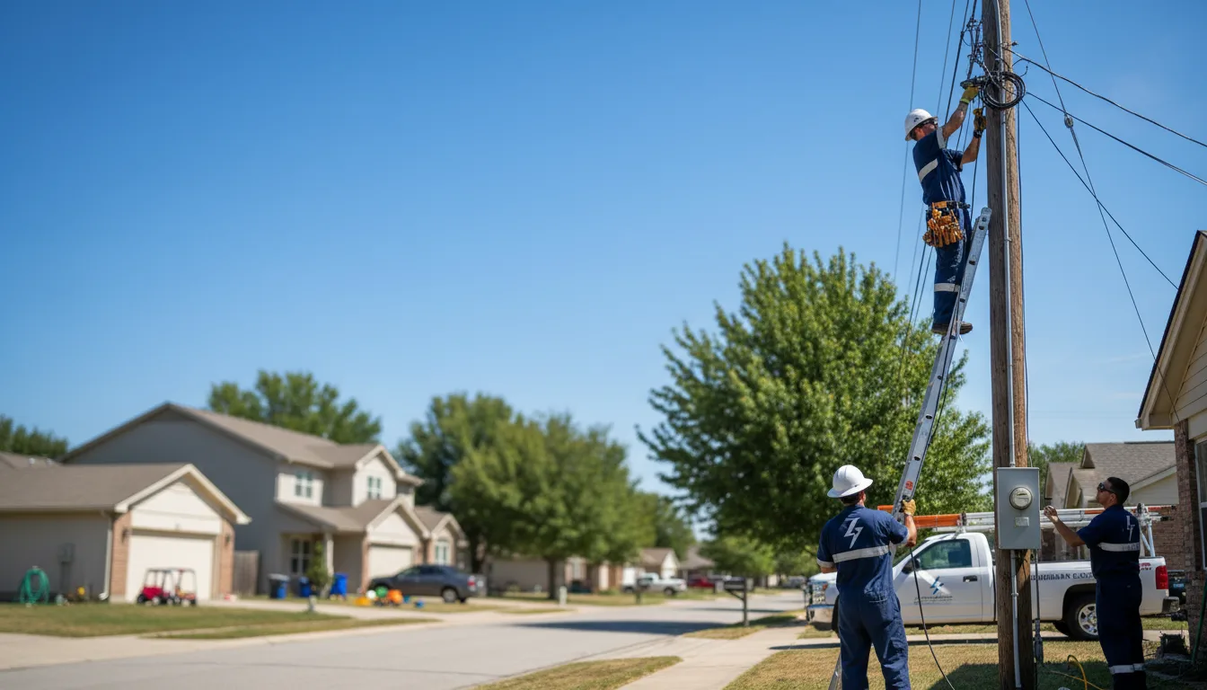 Residential electrician providing installation services in Sunset, TX